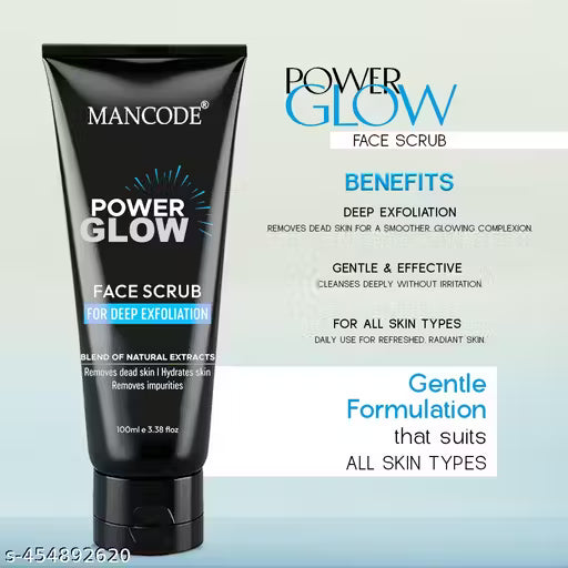 Mancode Power Glow Face Scrub for Men ( 100 gm )