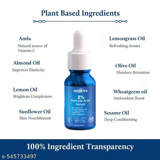 Regolith Premium Facewash (2% Salicylic) + Face Serum (2% Salicylic) | Acne & Pimple Care | Skin Brightening & Tan Removal | 100ml