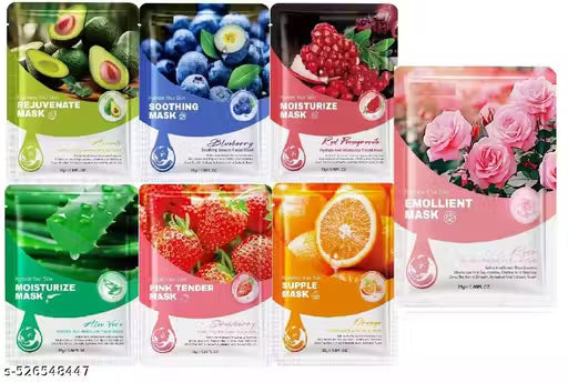 COMBOS OF 7 DIFFERENT FLAVOUR OF FACE SHEET MASK
