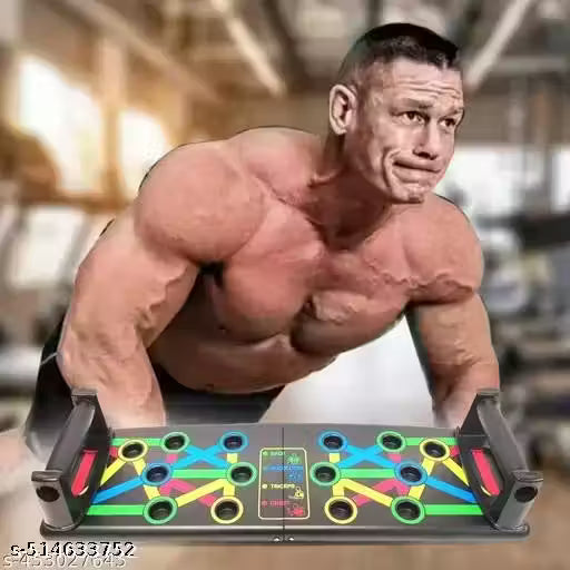 Manogyam 10in1 Portable Board with Strong Grip Handle for Chest Press Home & Gym Exercise Push-up Bar