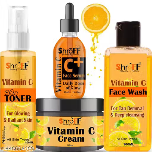 Vitamin C Skincare Combo – Toner (100ml), Face Cream (50gm), Serum (30ml) & Face Wash (100ml)
