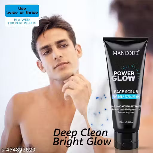 Mancode Power Glow Face Scrub for Men ( 100 gm )