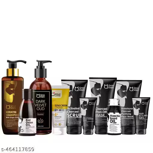 Qraa Men Charcoal Kit | Combo Pack of 10 Products